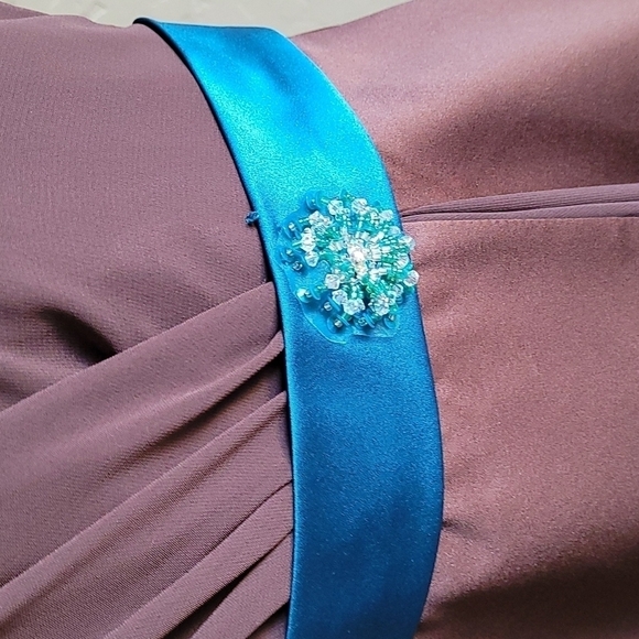 Alfred Angelo Espresso Teal Espresso Halter Ball Gown 10 - Picture 6 of 9